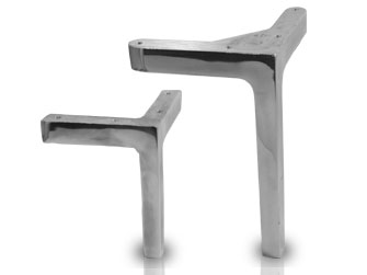 Pata de aluminio de moderno diseño para utilizar en sillones, muebles de cocina, bajomesadas, mesas "ratonas", etc.